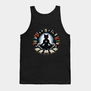 Books Cat Meditating Tank Top